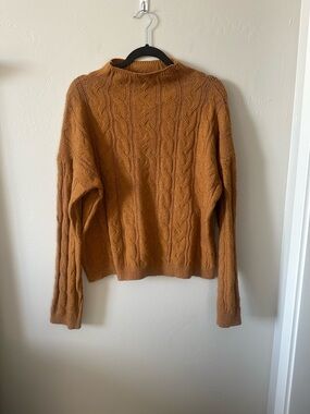 Olive & Oak Rust Cable Knit Turtleneck Sweater
